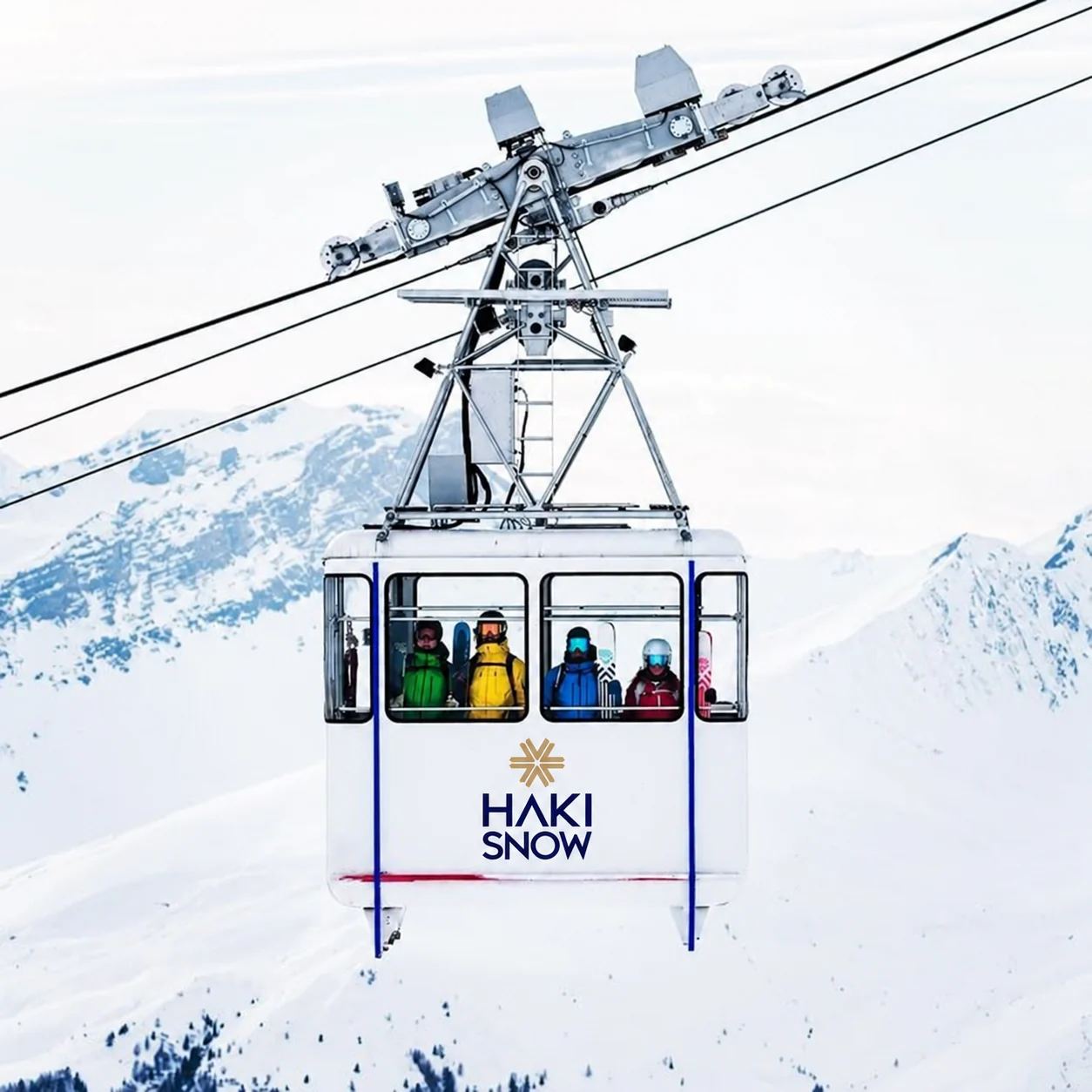 กระเช้าหิมะติดโลโก้ HAKI SNOW